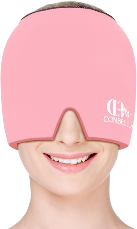 💗 Migraine Relief Ice Cap – Hot & Cold Therapy Headache Relief Mask | Cooling Compression Cap for Migraine, Sinus, Stress & Puffy Eyes